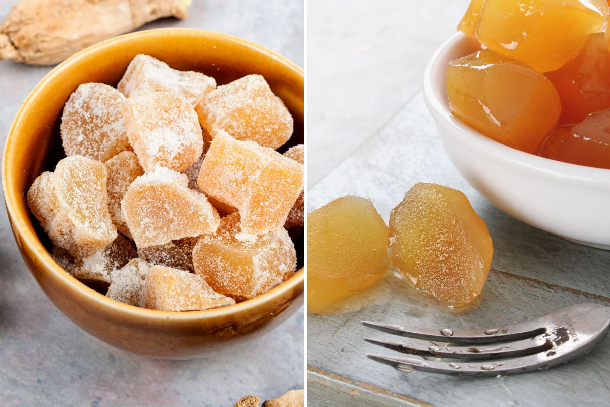 Crystallised and candied ginger