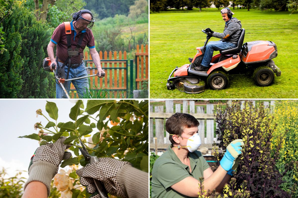 goggles ear muffs gloves respirator mask