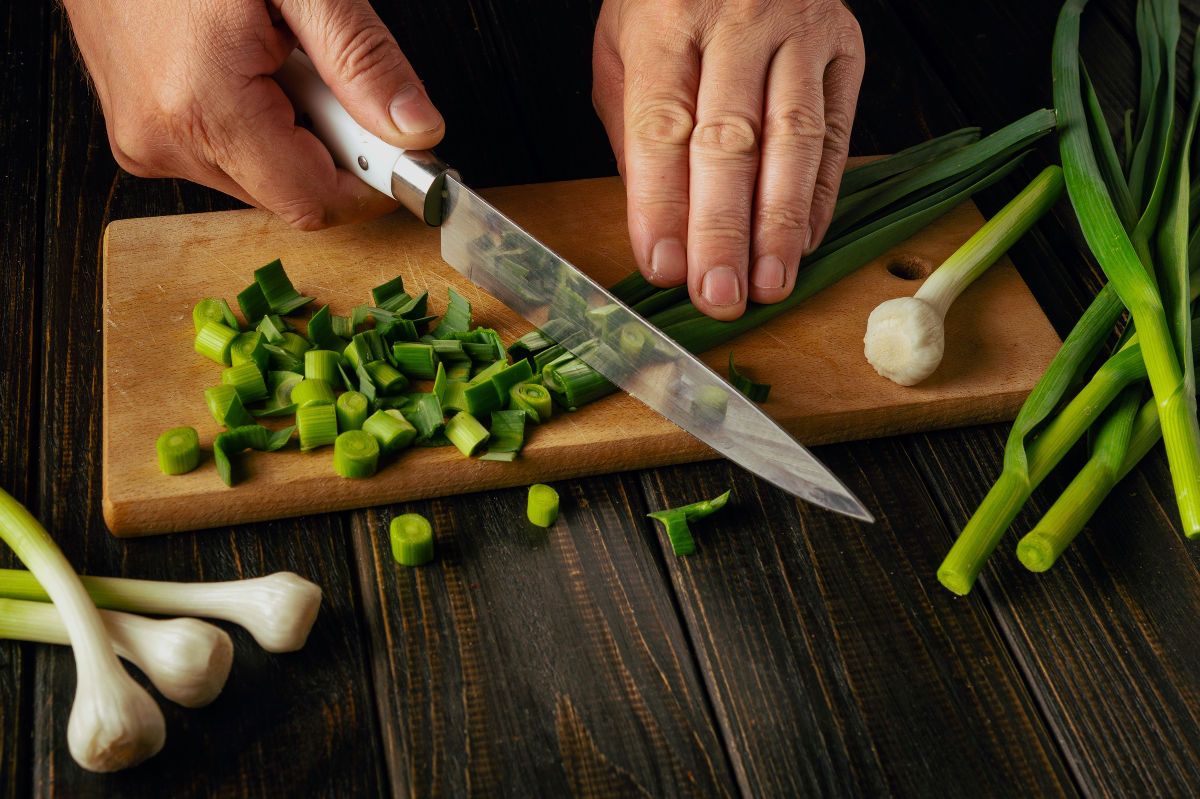 Green Garlic Chopping